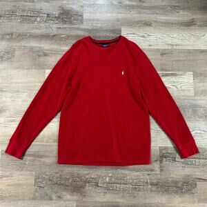 Polo Ralph Lauren Red Waffle Knit Thermal Long Sleeve Shirt 2XL Cotton